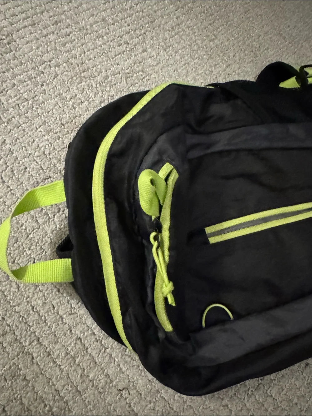 Eddie Bauer Black Backpack with Lime Accents
